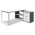 Composad Eckschreibtisch Disegno Dekor Grau Betonoptik