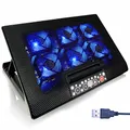 AABCOOLING NC77 - Laptop Lüfter Unterlage mit 6 Lüftern, Einstellbare Neigung und Blau LED, Cooling Pad, Laptop Stand, Auflage für Laptops bis 17 Zoll und PS4 PRO/Xbox Consolen, Notebook Cooler