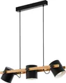 HORNWOOD Hängeleuchte Hängelampe Pendellampe Pendelleuchte - L78 x B21 x H110 cm - schwarz, creme - 3X60W exkl. - IP20