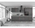 IMPULS Küchenzeile ohne Geräte ZANOTTI 340 cm grafit matt vormontiert Variante rechts IP315-IBC4340RM-K830-F157-A653-G96