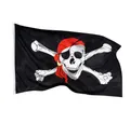 PHENO FLAGS Flagge Piraten Flagge 90 x 150 cm Piratenflagge Fahne Pirat (Hissflagge für Fahnenmast), Inkl. 2 Messing Ösen