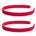 Rote Haarbänder, 2 Stück, modische Haaraccessoires für Mädchen, Samt-Stirnbänder für Red Nose Day