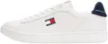 TOMMY JEANS Herren Cupsole Sneaker Archive '98 aus Leder, Mehrfarbig (RWB), 45