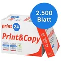 print24 Druckerpapier Kopierpapier 2500 Blatt 5 x 500 A4 80g Premium Weiß PEFC