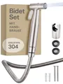 Bidet Brause Set Schlauch + Halter Dusche Edelstahl Hand WC Duschkopf Hygiene Po