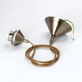 Leuchtenpendel Schnurpendel Lampenaufhängung für E27 Fassung mit Schraubring, Metallabdeckung Ø 100 mm, Metall, Antik