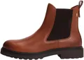 Tommy Hilfiger Damen Chelsea Boots Cleated aus Leder, Braun (Cinnamon Bark), 36