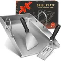 Grillplatte Plancha Edelstahl BBQ Grillspiess Set Gas Holzkohle 40x30cm