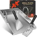 Grillplatte Plancha 4mm Edelstahl 40x30cm mit Griffen