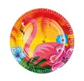 Partystrolche Papierdekoration Pappteller Hibiskus Flamingo