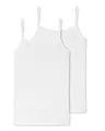 Schiesser Damen Spaghetti-Top | Organic Cotton | 2er Pack | 174388 (38, weiß)