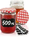 12 Einmachgläser 500ml mit Deckel Gläser Einweck Schraub Marmeladen Glas Dosen