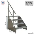Standtreppe freistehend Treppe 4 Stufen verzinkt 60 - 160 cm Breite, 84 cm Höhe