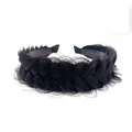 TOECWEGR Hairband Braided Hairpiece Messy Wide 2 Strands Fluffy Braids Wig with Tooth Women Headband Hair Bands