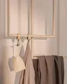 Metallbude Handtuchhalter TENSI - 2er Set Cashew - Deckenmontage - Pulverbeschichtetes Stahlrohr - Kratz-, Stoß- & Schlagfest - 60x50 cm & 80x50 cm