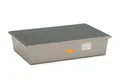 CEMO 6875 GFK-Auffangwanne mit verzinktem Gitterrost, grau, 220 L