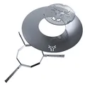 Grillring 55 cm + Grilleinsatz ø 20cm + Auflageleiste | Rund | Stahl | Plancha