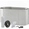 TTL GARDEN Ovales Garten-Hochbeet SPIRIT M 160×80×80 cm – Großes Metall Hochbeet Verzinkt in Silber für Garten & Terrasse