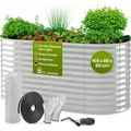 TTL GARDEN Hochbeet SPIRIT M 160x80x80cm Silber – Metall oval verzinkt stabil & wetterfest - Silber
