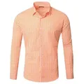 Reslad Businesshemd Reslad Herren Hemd Vichy Karomuster Langarmhemd RS-7007 (Herrenhemd) kariertes Freizeithemd Karohemd orange S