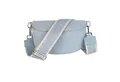 MIRROSI Bauchtasche Damen, Echtleder, Leder, Made in Italy, Umhängetasche, Brusttasche, (Schultertasche für jeden Anlass (1 Tasche & 2 Gurte), 3 Größen auswählbar), Crossbody Bag, Beige,Weiß, gemusterten& verstellbaren Schulterriemen