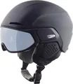 ALPINA Alto Q-LITE - sicherer, stoßabsorbierender & individuell anpassbarer Skihelm für Erwachsene, mit kontrastverstärkendem Visier - Black matt - S (51-55 cm)