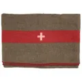 Schweizer Wolldecke von MFH 200 x 140 cm Gewicht 600 g/m²  rot braun weiß Kreuz