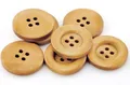 50 Stück Premium Holzknöpfe hellbraun 23mm, rund, 4-Loch Knopf Knöpfe