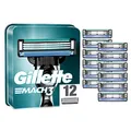 Gillette Mach3 Rasierklingen Herren, Packung mit 12 Rasierklingen-Nachfüllpackungen, stärker als Stahlklingen, Enhanced Lubrastrip, XXL, Verpackung kann variieren