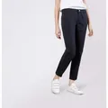 Chinohose MAC "CHINO turn up", Damen, Gr. 34, N-Gr, blau (dunkelblau), Web, Obermaterial: 96% Baumwolle, 4% Elasthan, casual, slim fit, Hosen, mit dezentem Glanz, elegant und sportiv zugleich