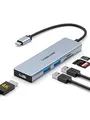 Lemorele 5 in 1 USB C Hub HDMI USB C Adapter MacBook Adapter with 4K HDMI, 2 USB 3.0, SD/TF Card Reader Caompatibel with MacBook Pro/Air M1, iPad Pro M1, XPS, Chromebook Pixel