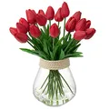 20 Stück Künstliche Blumen Unechte Blumen Tulpe Gefälschte Blume Tulpe Blumenstrauß Latex Blumen Seide Tulpe Real-Touch für Home Party Hochzeitsstrauß Garten Dekoration