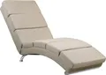 CASARIA® Relaxliege XXL London 186x89x55cm Ergonomisch Stoff Gepolstert 180kg Belastbarkeit Wohnzimmer Büro Indoor Chaiselongue Relaxsessel Liege Beige
