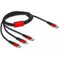 DeLOCK USB Ladekabel, USB-C Stecker > Micro-USB + USB-C + Lightning Stecker