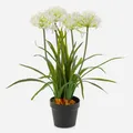 artplants Kunstblume Agapanthus LESEDA im Dekotopf, weiß, 65cm