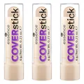 essence COVERstick, Concealer, Abdeckstift, Nr. 20 Matt Sand, nude, für Mischhaut, für unreine Haut, farbkorrigierend, mattierend, matt, vegan, ölfrei, ohne Parfüm, 3er Pack (3 x 6g)
