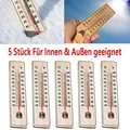 5 Stück analog Außen Innen Thermometer HOLZ Holzthermometer Gartenthermometer