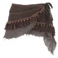 Guru-Shop Minirock Goa Cacheur mit Spitze, Minirock, Wickelrock.. alternative Bekleidung braun M