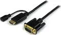 StarTech.com 6ft HDMI to VGA active converter cable HDMI to VGA adapter - Videokonverter - HDMI - Schwarz (HD2VGAMM6)