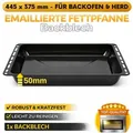 ICQN Backblech 445 x 375 mm Fettpfanne, Emailliert, (1-St), Passend für Whirlpool, Ignis, Bauknecht, Indesit, Algor, Lloyds schwarz 44.5 cm x 5 cm x 5 cm