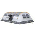 Skandika Tunnelzelt Hurricane für 12 Personen | Camping Zelt mit/ohne eingenähtem Zeltboden, mit/ohne Sleeper Technology, 2 Schlafkabinen, 5000 mm Wassersäule, 215 cm Stehhöhe | Großes Familienzelt