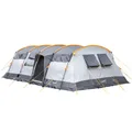 Skandika Gruppenzelt Hurricane 12 Sleeper Protect, Familienzelt mit eingenähtem Zeltboden, 2 dunkle teilbare Schlafkabinen, 5000 mm Wassersäule, 215 cm Stehhöhe