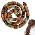 Spiral Lock Haarbinde, 63CM Haargummi Spirale Stoff Dreadlock, Biegbare Dreadlock Haargummi Pferdeschwanz Halter für Frauen und Männer Lange Dreads Dicke Lockige Haarhalter (Stil 1)
