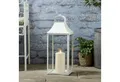 Lights4fun LED Laterne 59cm Albury Gartenlaterne weiß mit TruGlow® Outdoor Kerze
