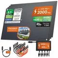 Solarway®️ 2000Wp / 800W Balkonkraftwerk komplett Steckdose - neuester Envertech 600-2000 Watt Wechselrichter