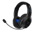 PDP Gaming LVL50 drahtlos Kopfhörer mit Mic für or PlayStation, PS4, PS5 - PC, Laptop Compatible - Noise Cancelling Microphone, Bass Boost, Lightweight, Soft Komfort Over Ear Kopfhörer - Schwarz
