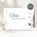 50 Tischkarten für deine Hochzeit | floral - Premium Platzkarte "schön dass du da bist" im Set, Sitzplatzkarte, Design Namenskarte für Gäste