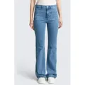 TOM TAILOR Denim Weite Jeans Jeanshosen TTAVA FLARED Jeans mit aufgesetzten Taschen blau W31/L32