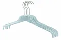 RSR Hangers Kleiderbügel 20 Stück Transparent Klar FO 47 cm Kunststoff 360° drehbarer Haken | Hemdenbügel | Blusenbügel | Jackenbügel Platzspar mit Rockkerbe - Made in Germany