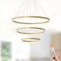 Lamplay LED Pendelleuchte Beleuchtung Runde Gold Ring Kronleuchter Dimmbar Moder
